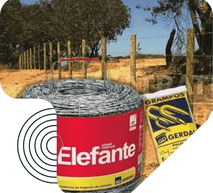 imagem cerca rural mourão tratado eucatratus com arame farpado elefante e grampos