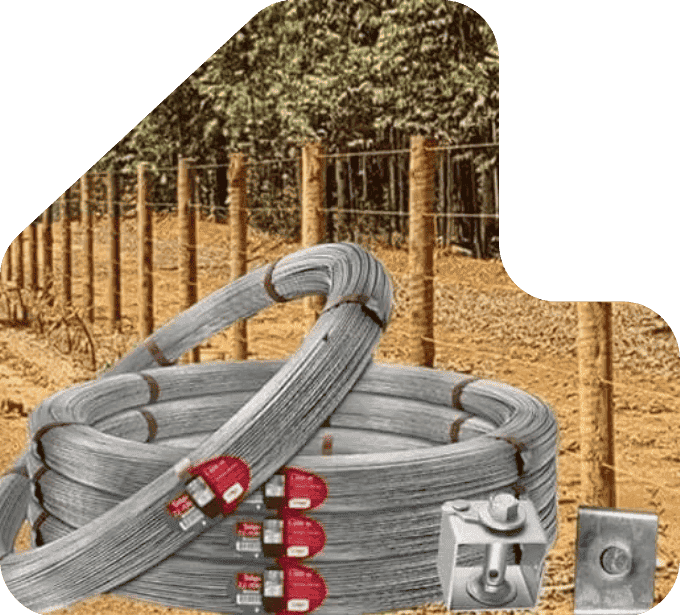 imagem cerca rural mourão tratado eucatratus com arame liso ovalado e catraca